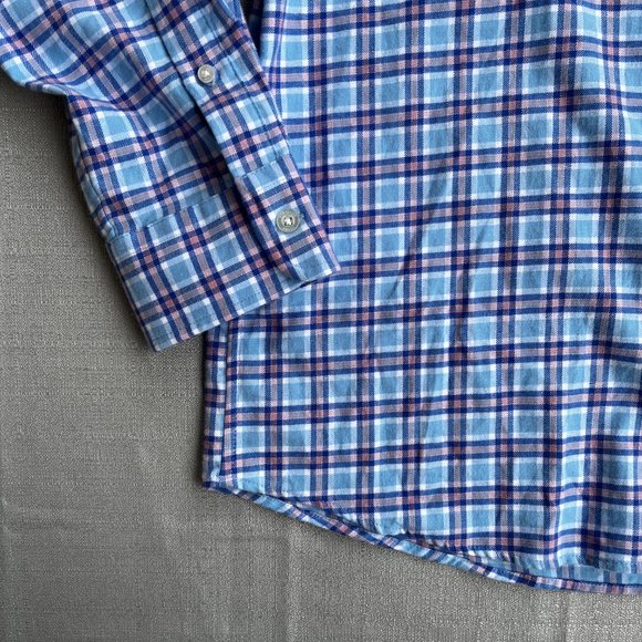 Vineyard Vines Whale Pink Blue Plaid Classic Fit Shirt Button Down Shirt Size XL - Picture 3 of 10